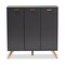 Baxton Studio Kelson Modern and Contemporary Dark Grey and Gold Finished Wood 3-Door Shoe Cabinet 189-11574-ZORO - alternate 10